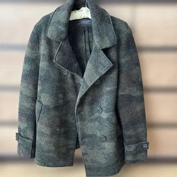 HYDROGEN 카모플라쥬 울 혼방 피코트