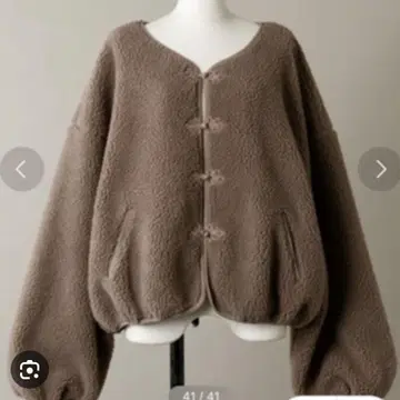 플리스 자켓 브라운 moi tytto 차이나 중화