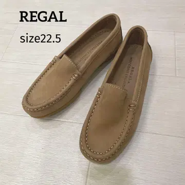 REGAL 천연 가죽 스웨이드 모카신 슬립온 22.5cm 거의 미사용