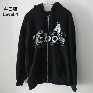 키요 고양이 집업 후드티 Level.4 블랙 M 사이즈