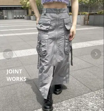 JOINT WORKS 프론트 지퍼 카고 스커트