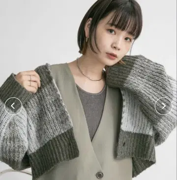 BIG 체크 숏 가디건