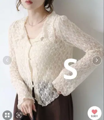카스타네 카라 레이스 풀오버 아이보리 S