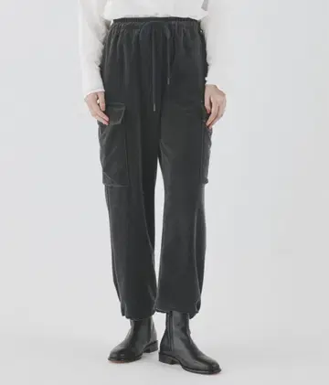 GALERIE VIE 코튼 벨로아 카고 팬츠 2024AW