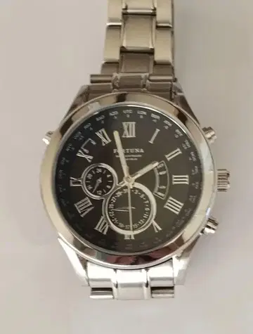 FORTUNA 전파 솔라 손목시계 블랙