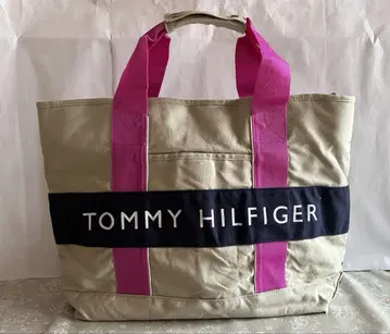 TOMMY HILFIGER 토트백 베이지/네이비/핑크 미사용