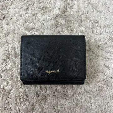 agnis b. 블랙 3단 폴더형 지갑