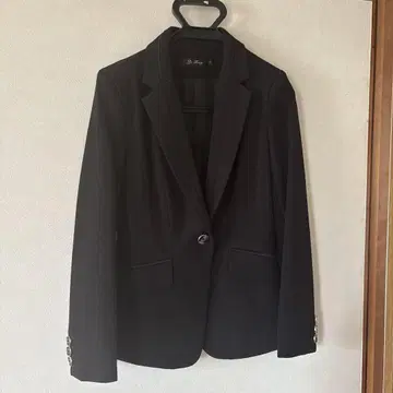 블랙 싱글 브레스 자켓