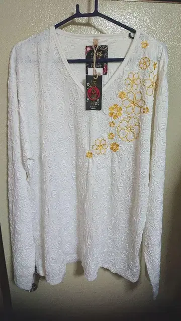 벚꽃 만발 남성용 긴팔 셔츠 미사용