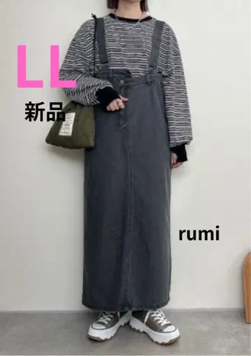새상품 LL 사이즈 다크 그레이 데님 스커트