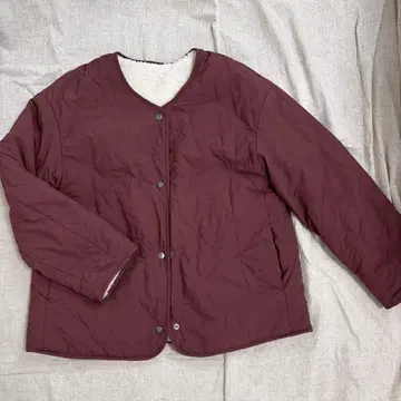 [ 새상품급 ] UNIQLO 버건디 퀼팅 자켓 리버서블