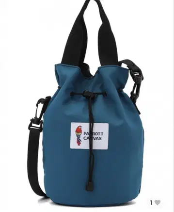 PARROTT CANVAS 파랑 드로우 스트링 토트백
