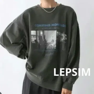 LEPSIM 빈티지 맨투맨 트레이닝복 절개 코튼