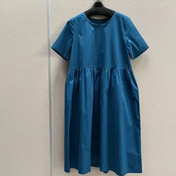 택 포함 미사용 블루그린 플레어 원피스