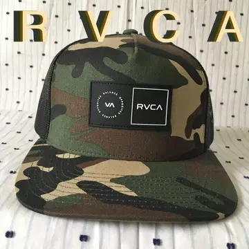 RVCA 루카 US 한정판 러버 아이콘 엠블럼 CAMO 트래커 캡 모자