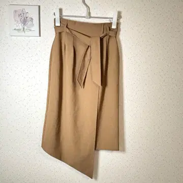 허리 리본 타이 랩 스커트