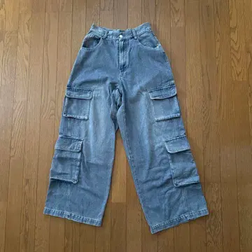 Heather 하이웨스트 데님 카고 팬츠