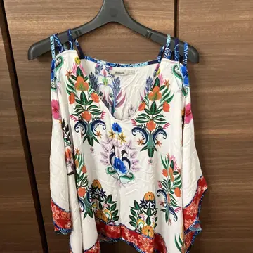 Desigual 꽃무늬 XL 반소매 튜닉