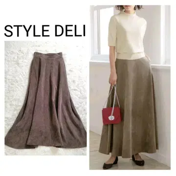 [ 새상품급 ] STYLE DELI 코듀로이 롱 플레어 스커트 브라운