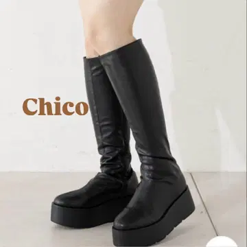 Chico 통굽 플랫폼 스트레치 롱 부츠