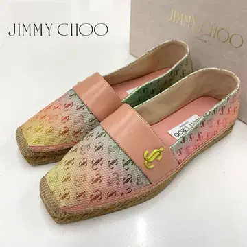 미사용 지미추 캔버스 로고 그라데이션 플랫슈즈