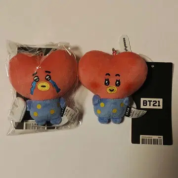 BT21 봉제 인형 키링 TODAY'S FACE TATA 2개 세트