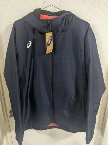 asics 후드 부착 윈드브레이커 2XL 네이비 미사용 새상품