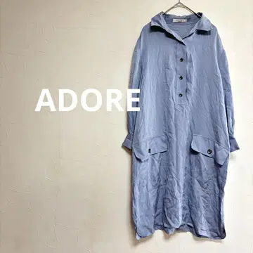 어도어 ADORE 실크 셔츠 원피스 블루 여성용 S