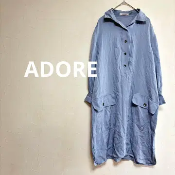 어도어 ADORE 실크 셔츠 원피스 블루 여성용 S