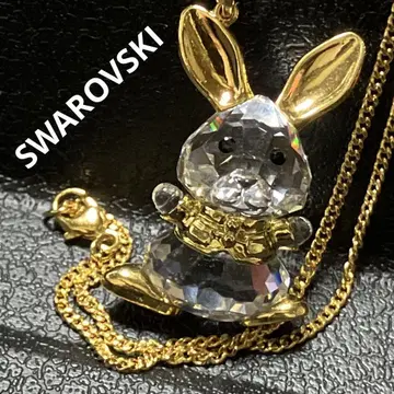 SWAROVSKI 스와로브스키 크리스탈 토끼 목걸이 골드