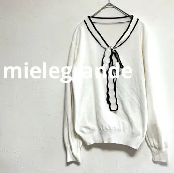 미엘레그랑데 mielegrande 보타이 니트 리본 화이트