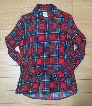 ZARA 빨간색 계열 체크 무늬 긴팔 셔츠