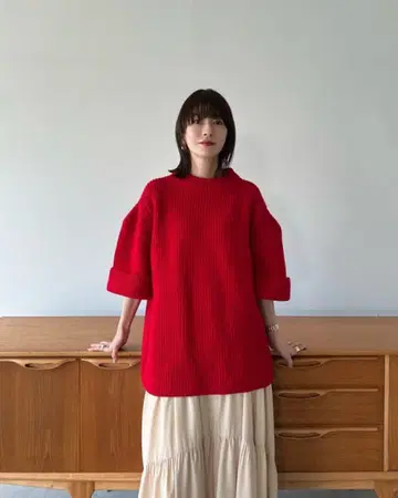 CLANE OVER HALF SLEEVE KNIT TOPS