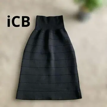 iCB 니트 스커트 블랙