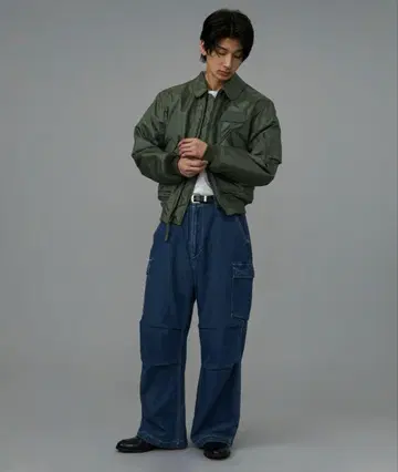 EDWIN 에드윈 STEPMARK 와이드 스트레이트 데님 카고 팬츠