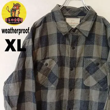 USA 구제 의류 weatherproof 플란넬 셔츠 XL 모스그린 블랙