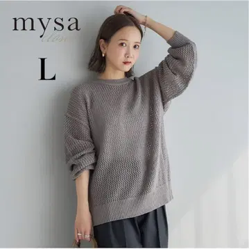 [미사용 새상품] 다나카 리나 시마무라 메쉬 니트 루즈핏 더스티 컬러 L