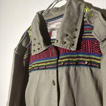 [ 개성파 구제 의류 ] Love 자수 그레이 아우터 와일드 레어 L