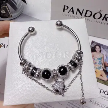 PANDORA 실버 블랙 팔찌