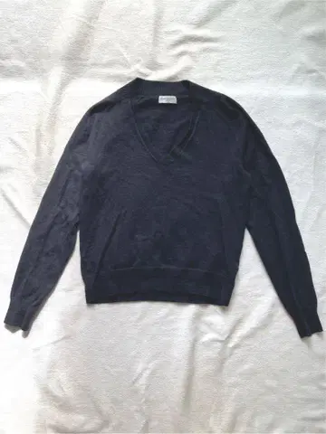 드리스반노튼 울 V넥 스웨터 블랙 사이즈 S