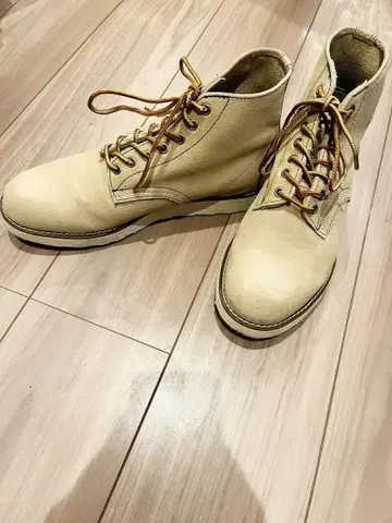 베이지 스웨이드 워크 부츠 26.5cm 천연 가죽 부츠