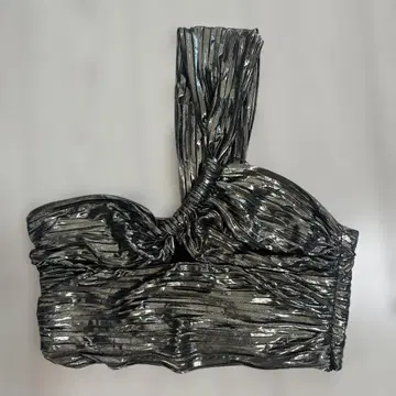 ZARA 원 숄더 메탈릭 상의 L 골드 블랙