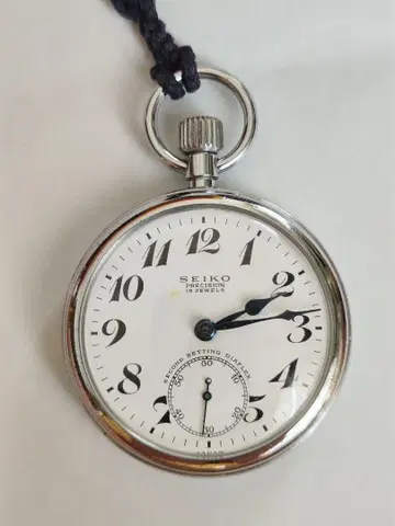 미품! 수동 와인딩 회중시계 Seiko 19 세이코 철도 시계
