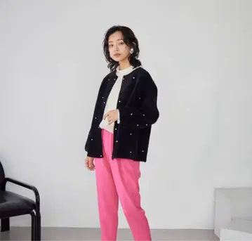 MIELE GRANDE 미엘레 그랑 샤기 가디건 블랙