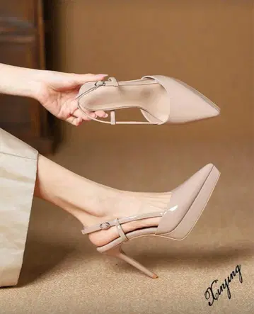 shein 베이지 스틸레토 하이힐