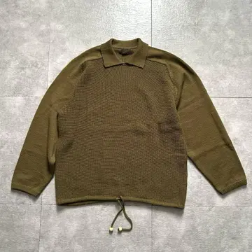 90년대 로트레아몽 MEN 래글런 카라 부착 굵은 니트 스웨터