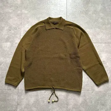 90년대 로트레아몽 MEN 래글런 카라 부착 굵은 니트 스웨터