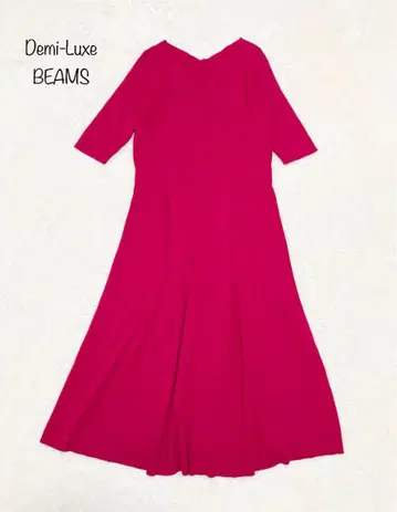 Demi-Luxe BEAMS V넥 플레어 니트 원피스