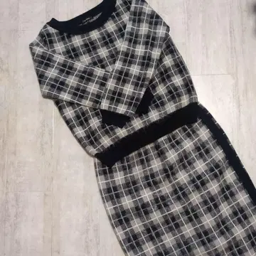 LOUNIE 체크 무늬 셋업 그레이 체크 계열