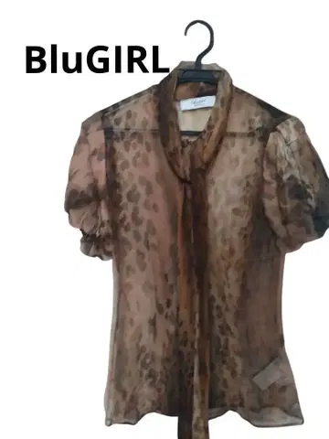 d19 컨디션 최상 블루 걸 상의 반팔 셔츠 실크